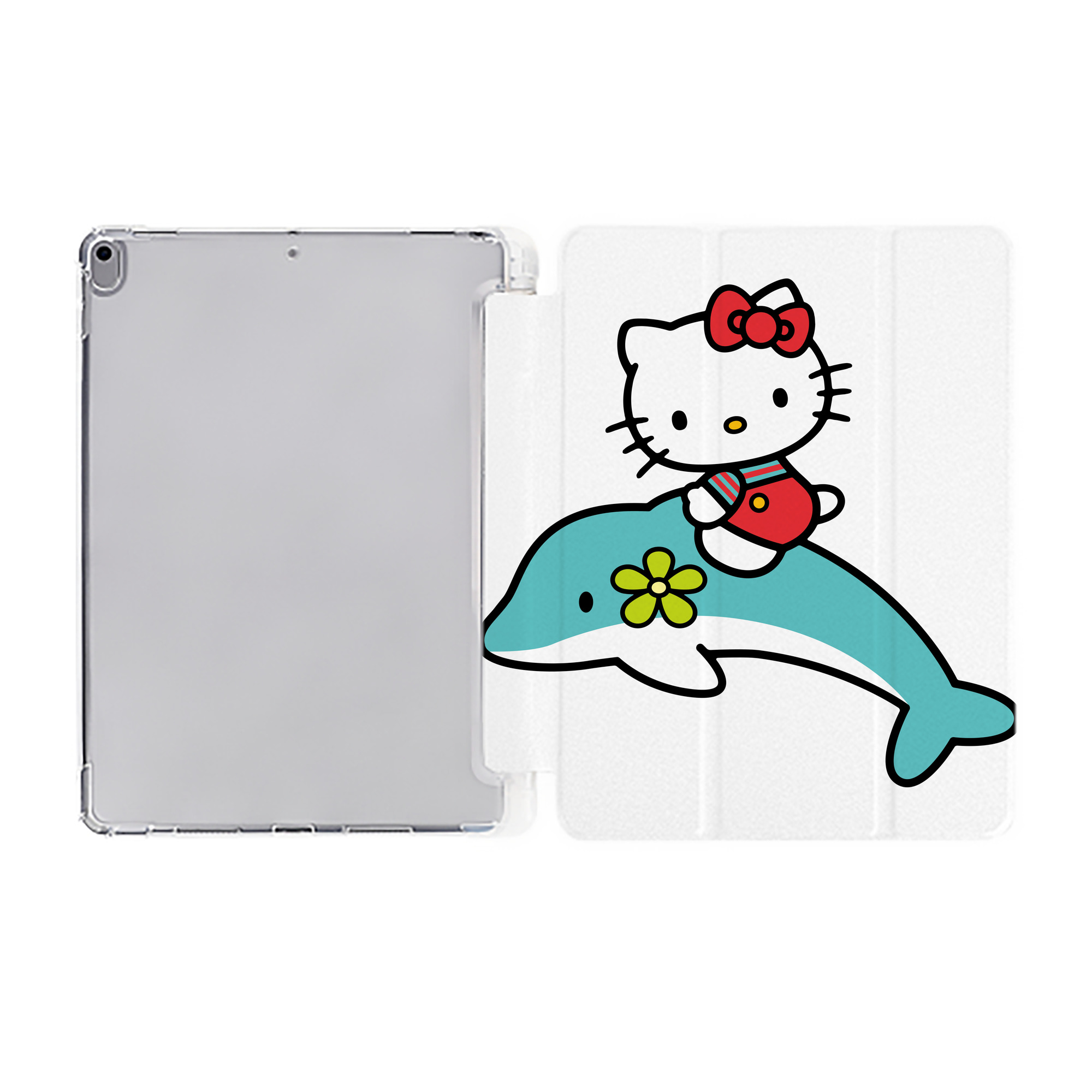 （画像用） Hello Kitty ハローキティ IPad ケース ペン収納付き 三つ折りスタンド PUレザー×シリコン 対応機種9.5/10.5/10.9インチ